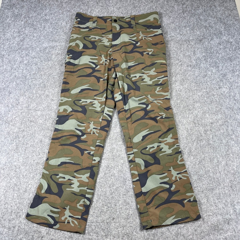 Wrangler Outdoor Camo Flex Utility Cargo Pants 32x30 Green Brown Nylon Spandex